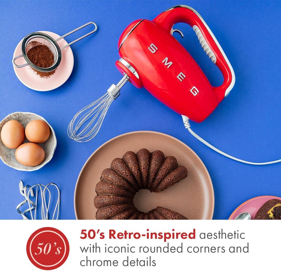 imageSMEG 50s Retro Line Hand MixersRed