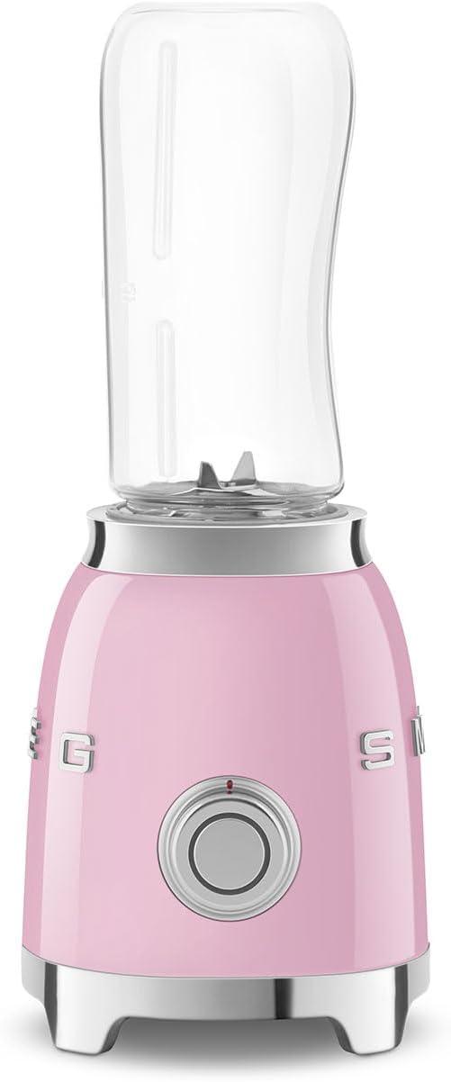 imageSMEG 50s Retro Style Personal Blender with Backlit Knob and Two BPA 600 ML Free bottles PBF01PGUS Pastel GreenPink