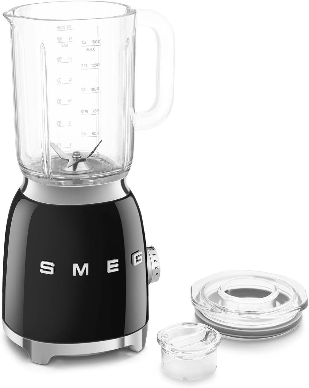 imageSMEG BLF03 Retro Style Blender 600W Countertop Blender with 48 oz BPAFree Jug 3 Speeds Pulse Ice Crush ampamp Smoothie Functions 50sInspired DesignWhiteBlack