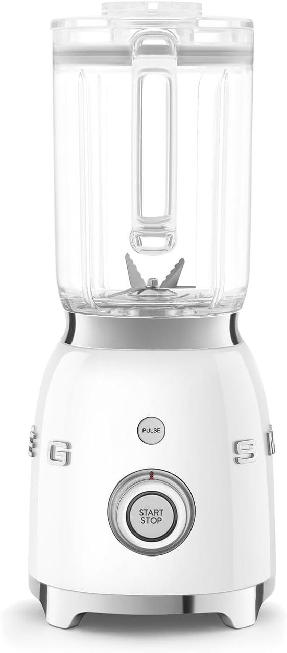 imageSMEG BLF03 Retro Style Blender 600W Countertop Blender with 48 oz BPAFree Jug 3 Speeds Pulse Ice Crush ampamp Smoothie Functions 50sInspired DesignWhiteWhite