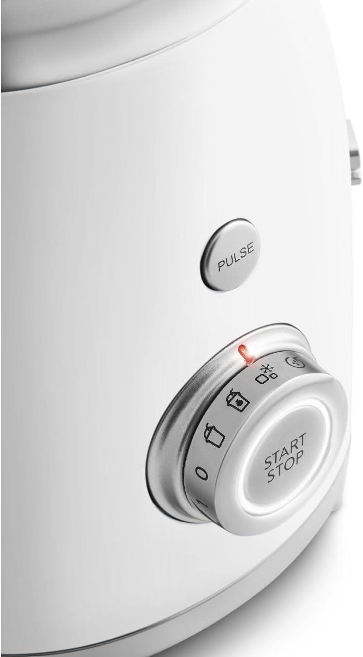 imageSMEG BLF03 Retro Style Blender 600W Countertop Blender with 48 oz BPAFree Jug 3 Speeds Pulse Ice Crush ampamp Smoothie Functions 50sInspired DesignWhiteWhite