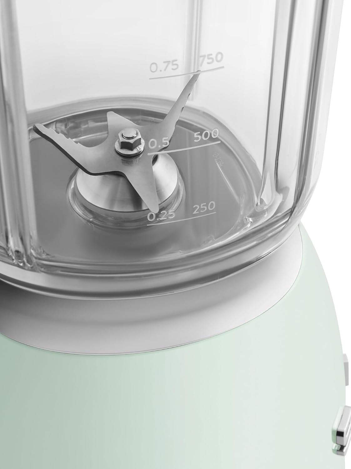 imageSMEG BLF03 Retro Style Blender 600W Countertop Blender with 48 oz BPAFree Jug 3 Speeds Pulse Ice Crush ampamp Smoothie Functions 50sInspired DesignWhitePastel Green