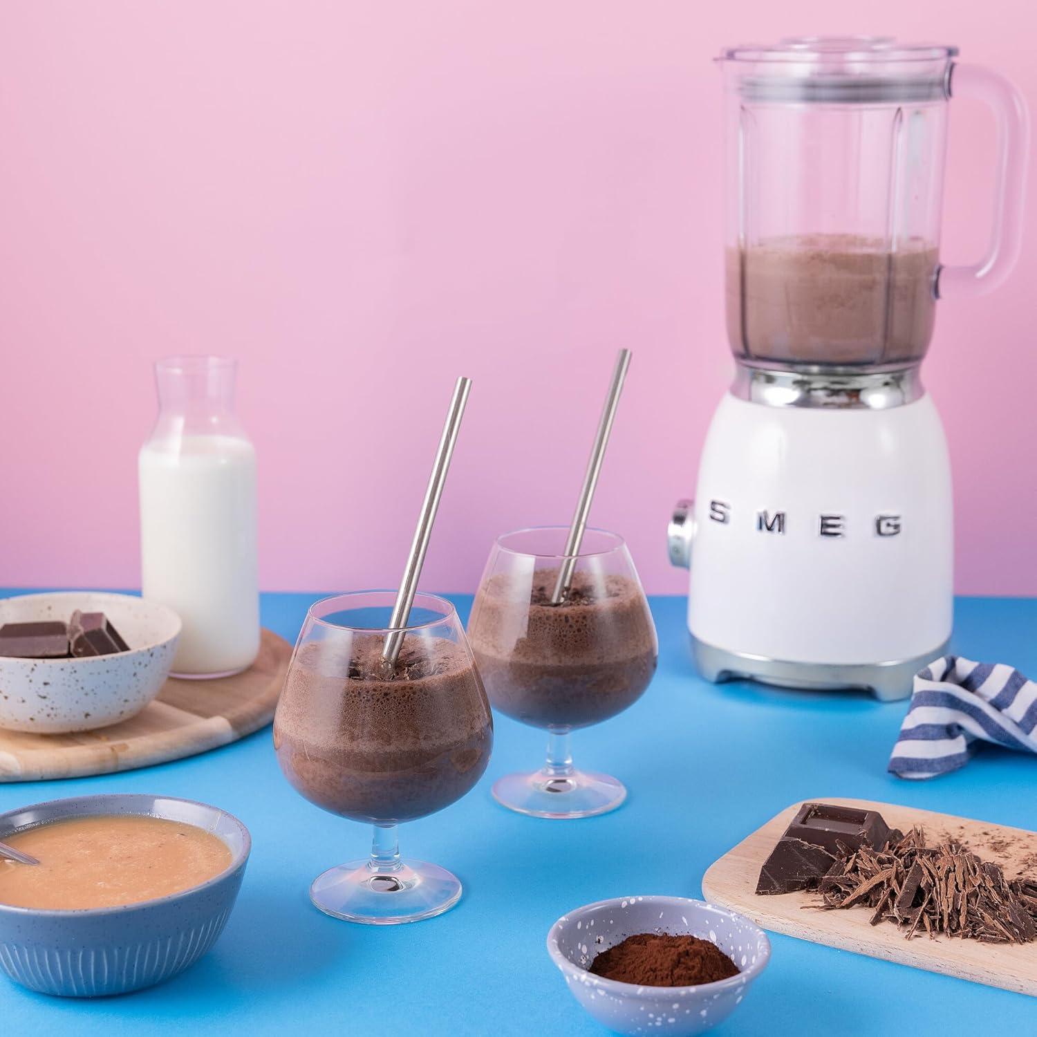 imageSMEG BLF03 Retro Style Blender 600W Countertop Blender with 48 oz BPAFree Jug 3 Speeds Pulse Ice Crush ampamp Smoothie Functions 50sInspired DesignWhiteWhite