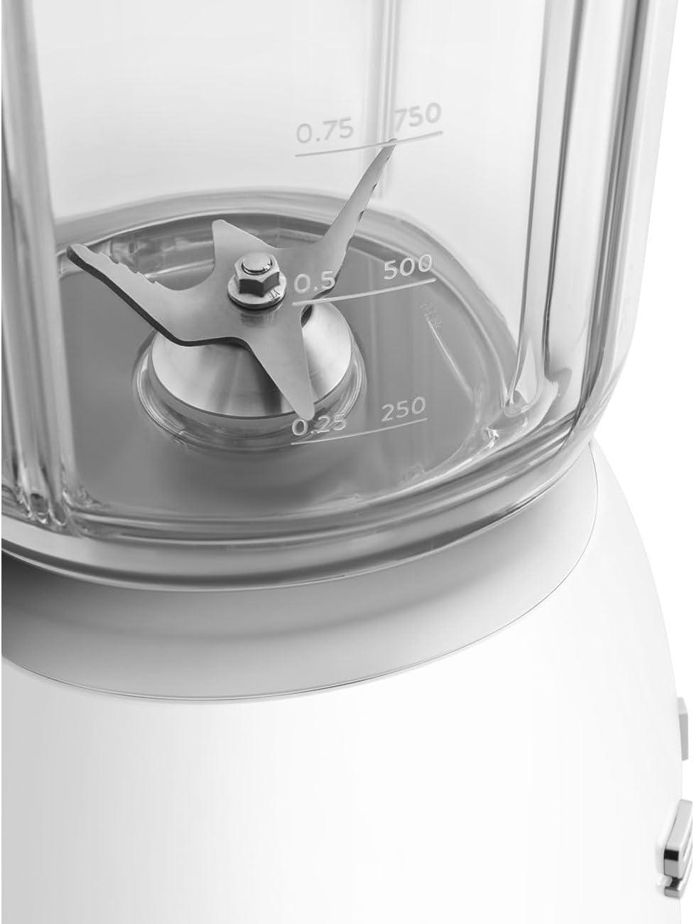 imageSMEG BLF03 Retro Style Blender 600W Countertop Blender with 48 oz BPAFree Jug 3 Speeds Pulse Ice Crush ampamp Smoothie Functions 50sInspired DesignWhiteWhite