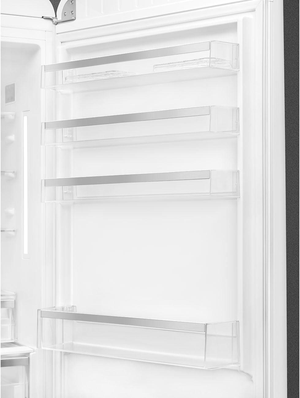 imageSMEG FAB28 50s Retro Style Aesthetic Top Freezer Refrigerator with 993 Cu Total Capacity Multiflow Cooling System Adjustable Glass Shelves 24Inches Union Jack Left Hand Hinge Made In Italy