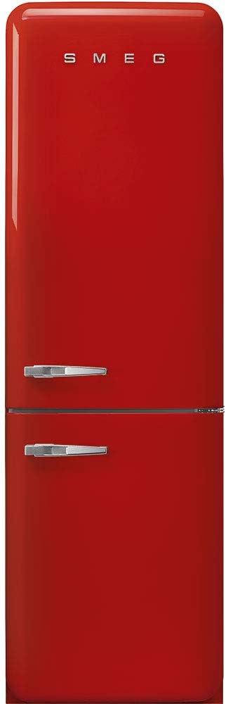 imageSMEG FAB32 Retro Refrigerator 50s Style Fridge with Bottom Freezer NoFrost LED Display ampamp Lighting LifePlus Zone MultiAirflow 122 cu ft Cream Made in ItalyRed