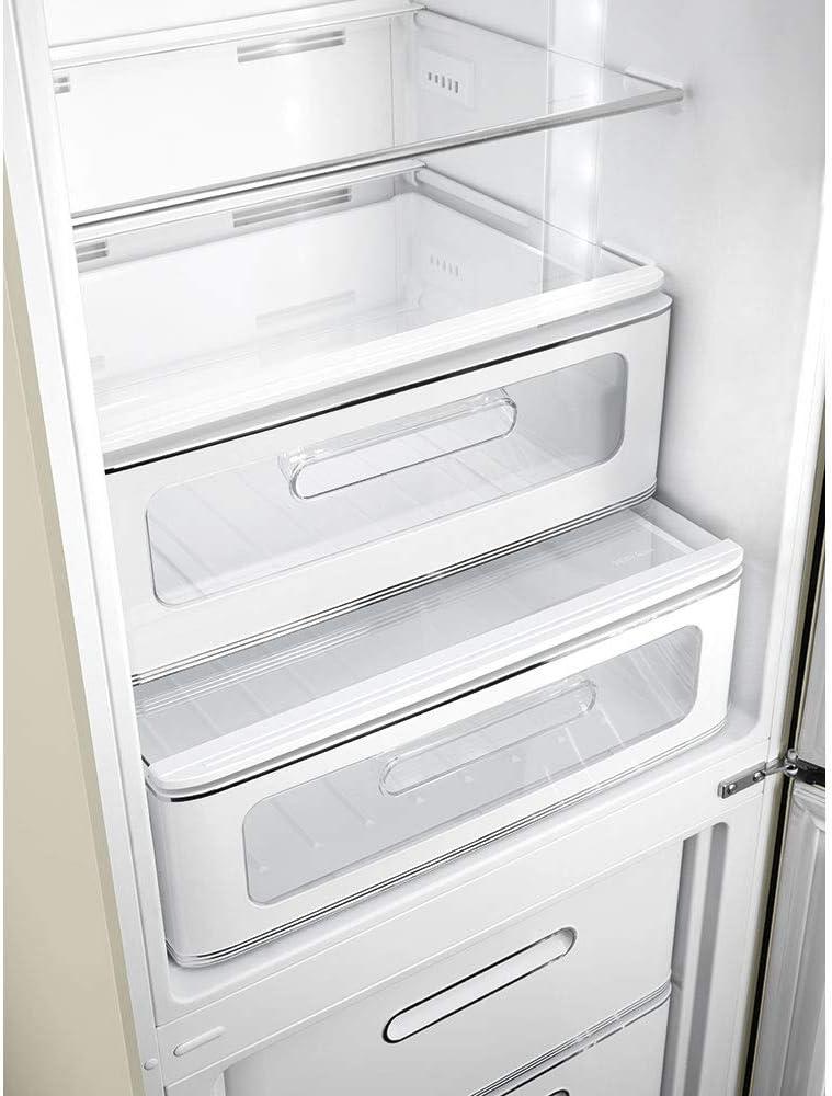 imageSMEG FAB32 Retro Refrigerator 50s Style Fridge with Bottom Freezer NoFrost LED Display ampamp Lighting LifePlus Zone MultiAirflow 122 cu ft Cream Made in ItalyRed