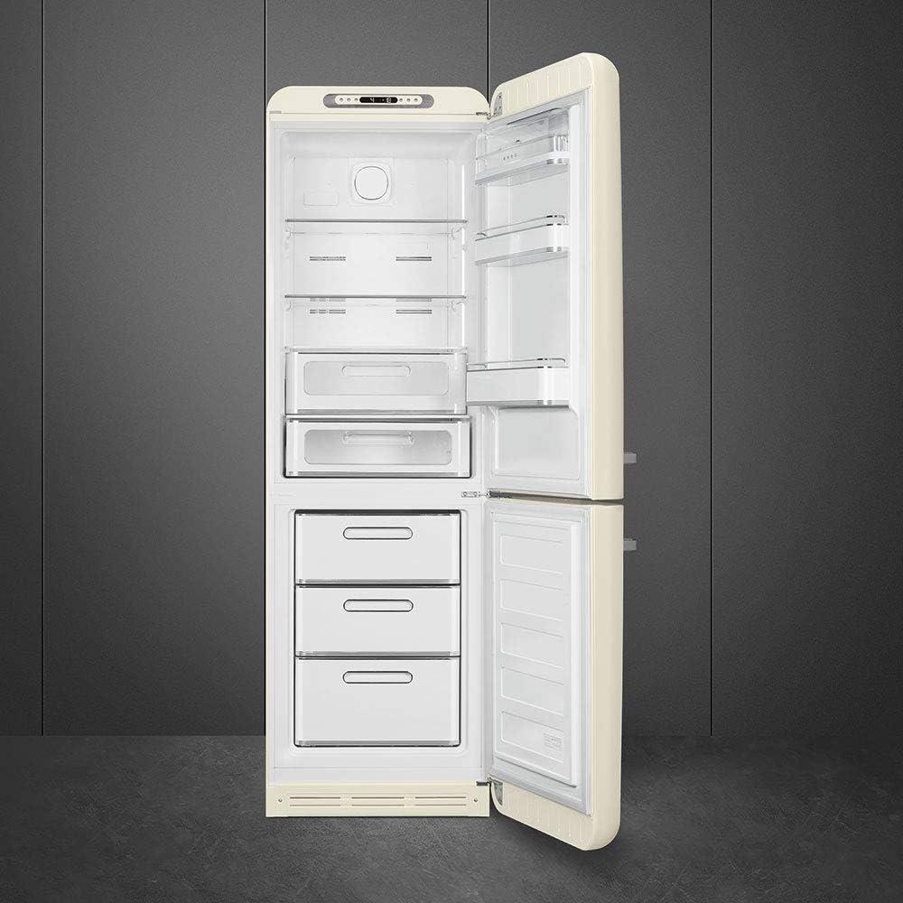 imageSMEG FAB32 Retro Refrigerator 50s Style Fridge with Bottom Freezer NoFrost LED Display ampamp Lighting LifePlus Zone MultiAirflow 122 cu ft Cream Made in ItalyPastel Blue