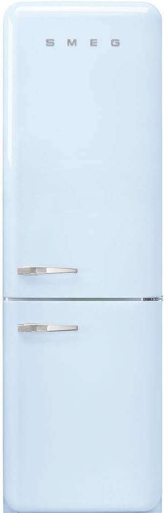 imageSMEG FAB32 Retro Refrigerator 50s Style Fridge with Bottom Freezer NoFrost LED Display ampamp Lighting LifePlus Zone MultiAirflow 122 cu ft Cream Made in ItalyPastel Blue