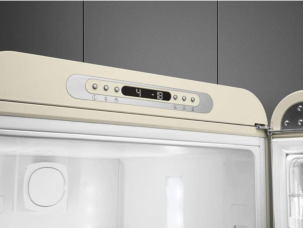 imageSMEG FAB32 Retro Refrigerator 50s Style Fridge with Bottom Freezer NoFrost LED Display ampamp Lighting LifePlus Zone MultiAirflow 122 cu ft Cream Made in ItalyRed