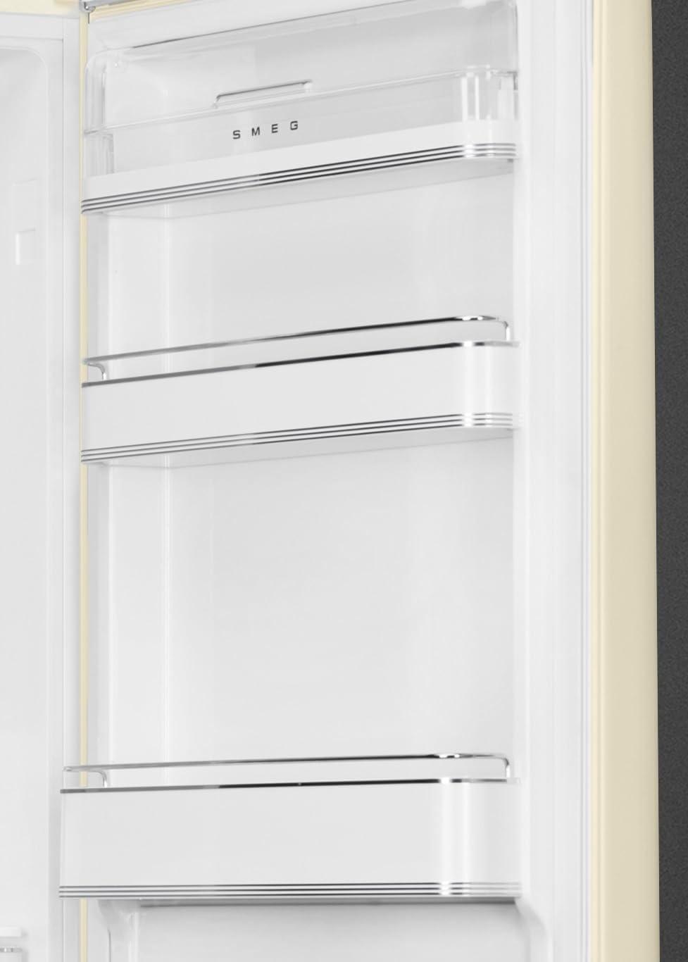 imageSMEG FAB32 Retro Refrigerator 50s Style Fridge with Bottom Freezer NoFrost LED Display ampamp Lighting LifePlus Zone MultiAirflow 122 cu ft White Made in Italy