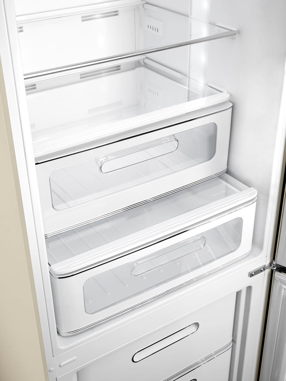 imageSMEG FAB32 Retro Refrigerator 50s Style Fridge with Bottom Freezer NoFrost LED Display ampamp Lighting LifePlus Zone MultiAirflow 122 cu ft White Made in Italy
