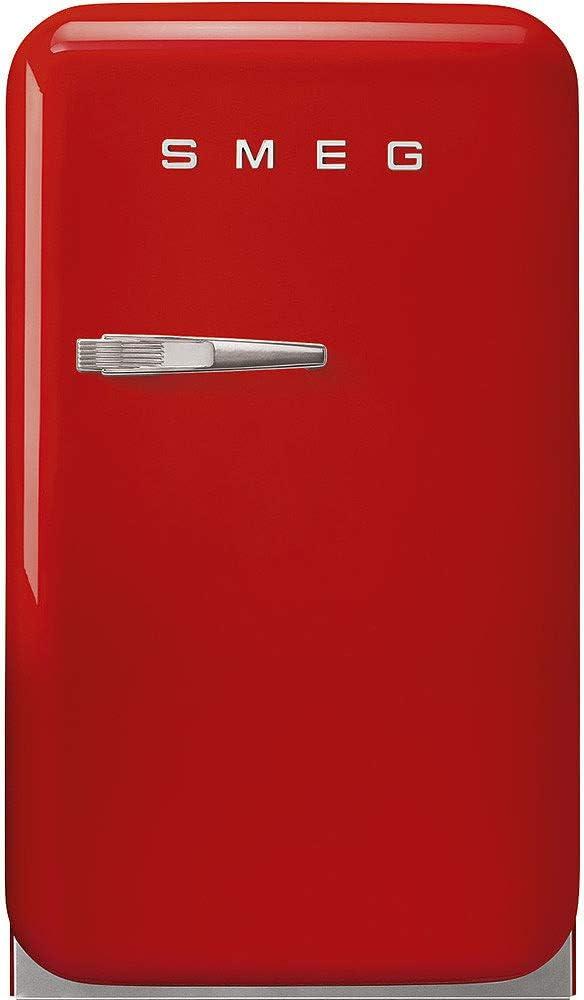 imageSMEG FAB5 Retro Mini Fridge 50s Style Compact Small Refrigerator 12 cu ft Automatic Defrost LED Lighting Adjustable Shelves Made in Italy Perfect for Home Dorm Office Hotel YellowRed