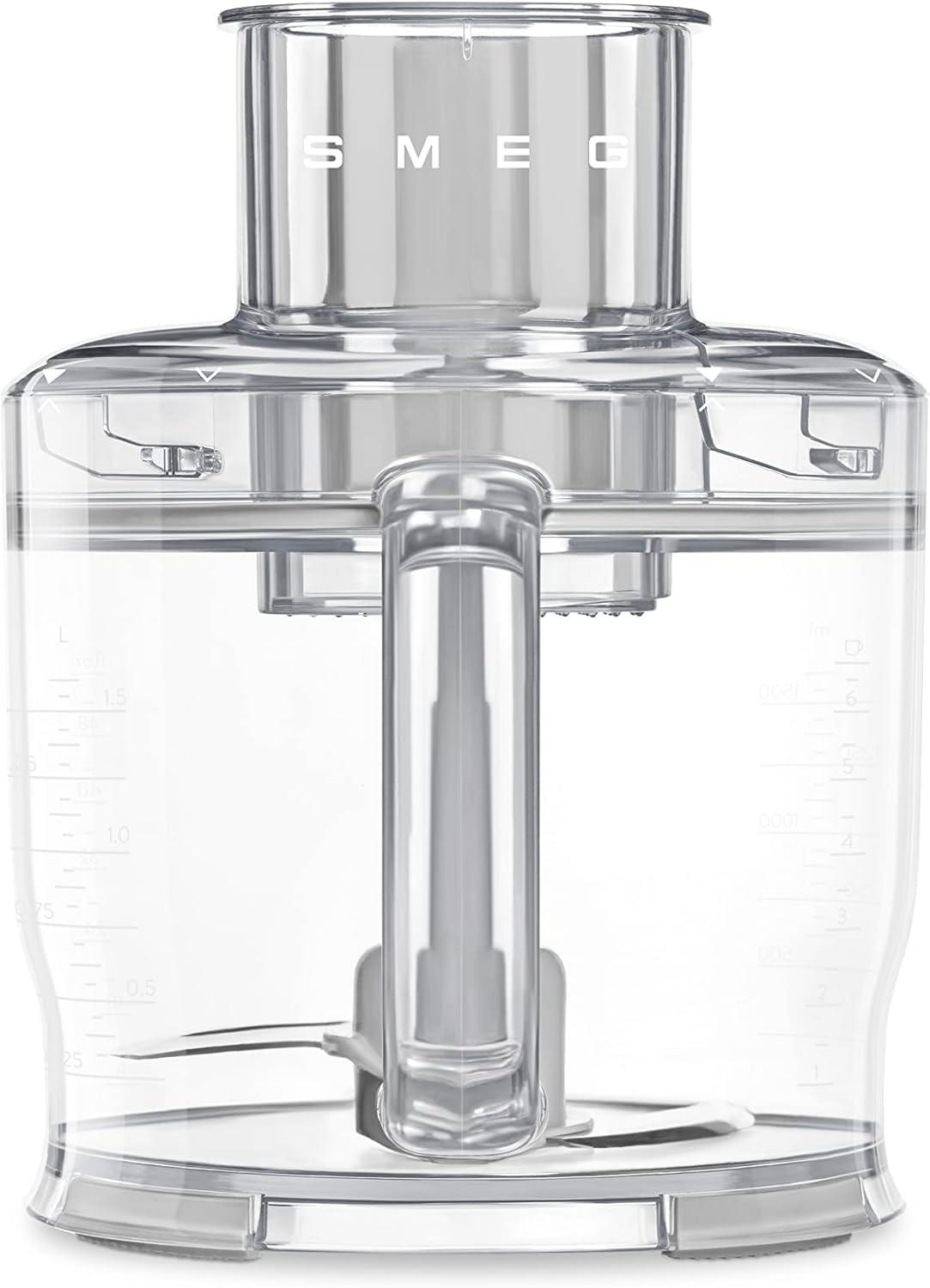 imageSMEG Hand Blender ampamp Food Processor Bundle HBF03 with HBFP11 Attachment Retro Style 350W Motor Variable Speed Tritan Renew Bowl 5in1 Functionality RedBlue