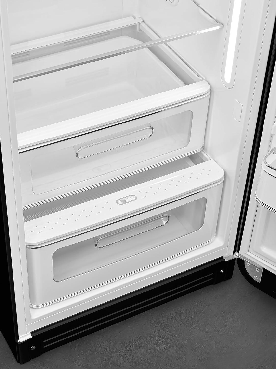 imageSMEG Retro Style FAB28 50s Style Refrigerator Right Hinge Matte Black 993 Cu Ft Made in Italy