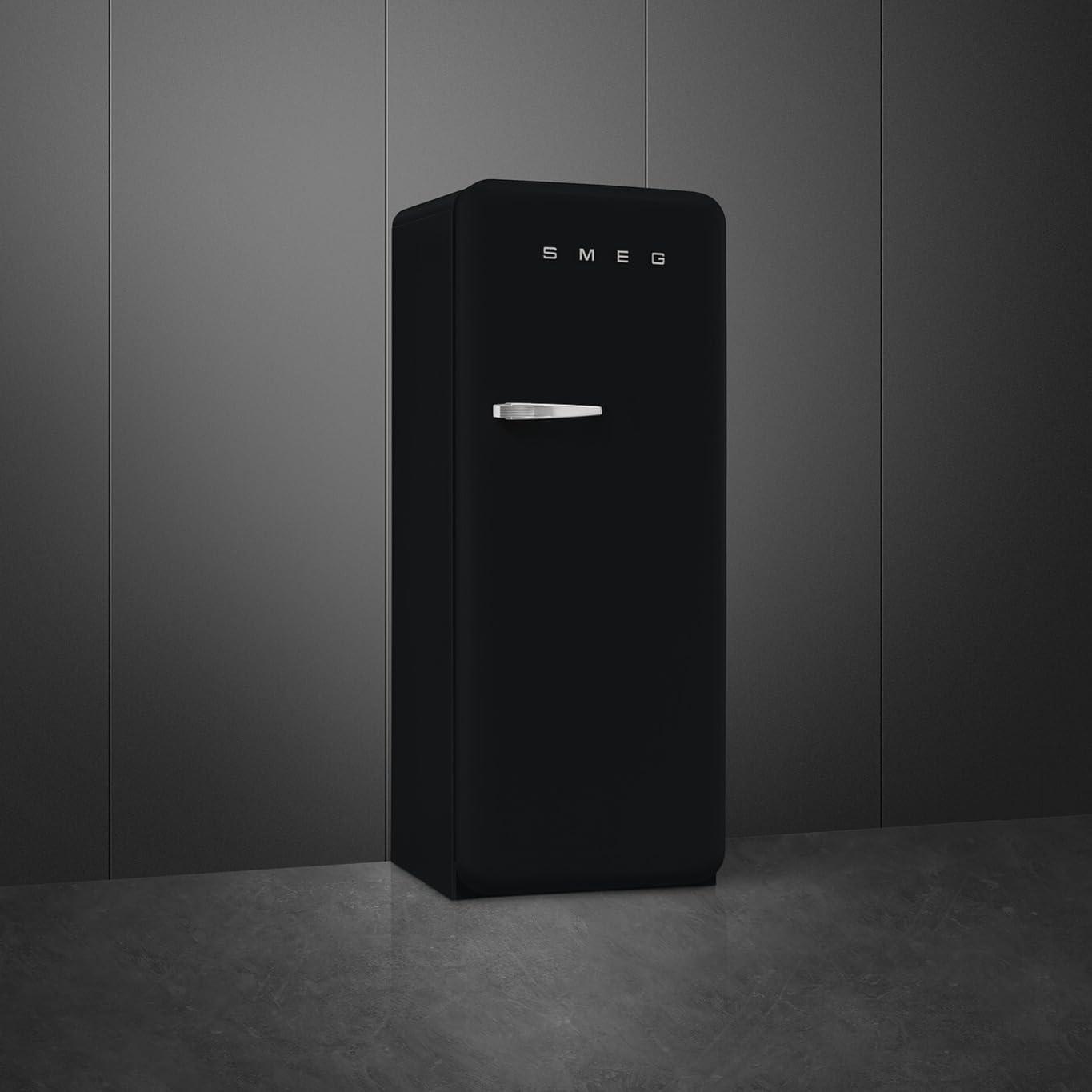 imageSMEG Retro Style FAB28 50s Style Refrigerator Right Hinge Matte Black 993 Cu Ft Made in Italy
