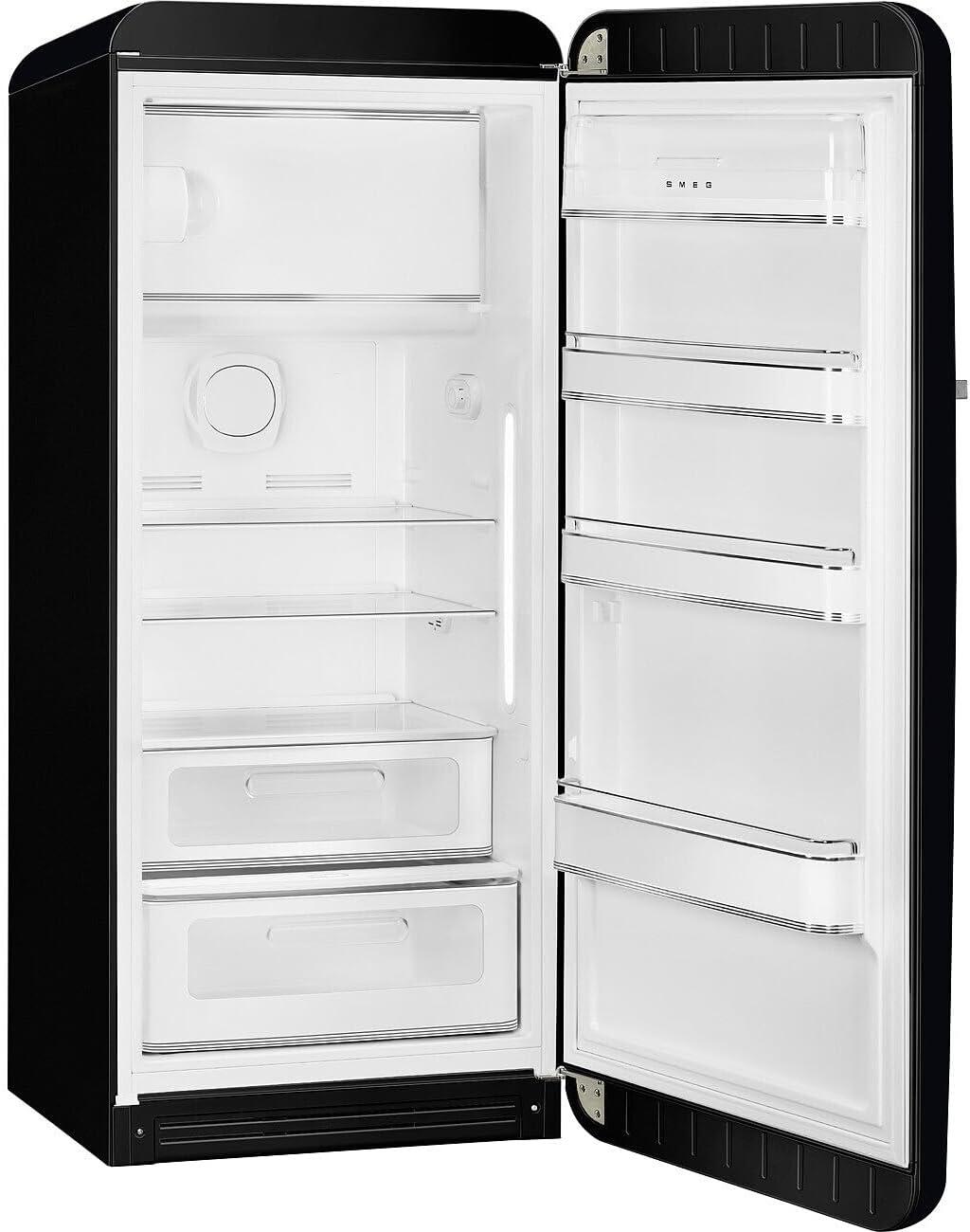 imageSMEG Retro Style FAB28 50s Style Refrigerator Right Hinge Matte Black 993 Cu Ft Made in Italy