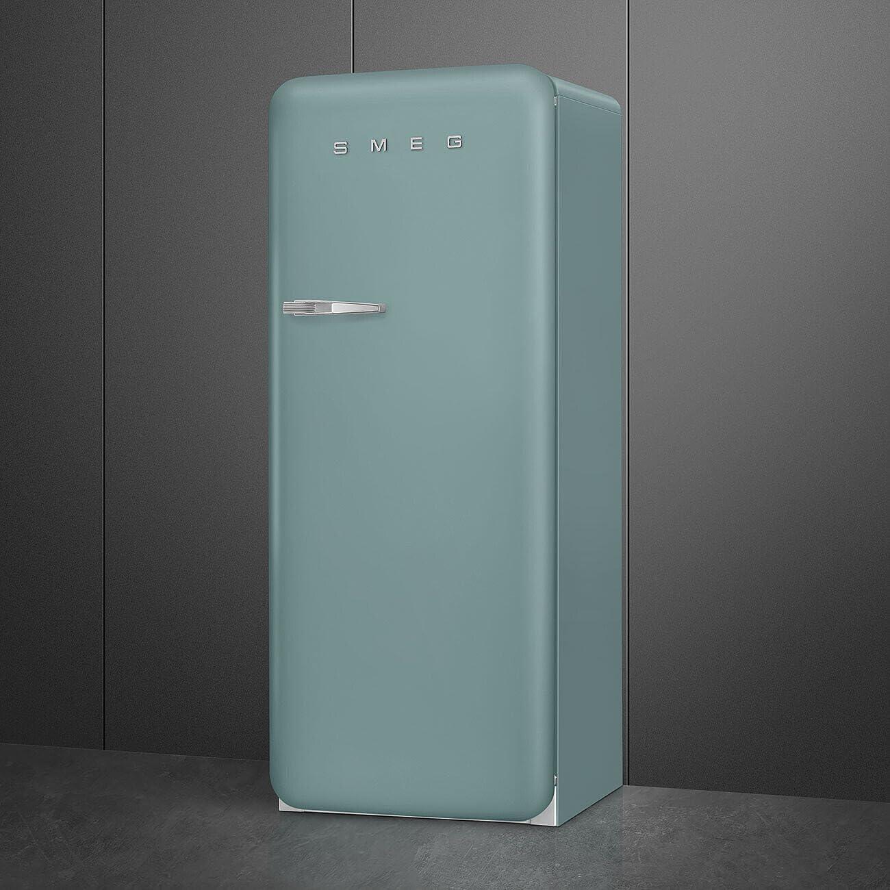 imageSMEG Retro Style FAB28 50s Style Refrigerator Right Hinge Matte Jade 993 Cu Ft Made in Italy