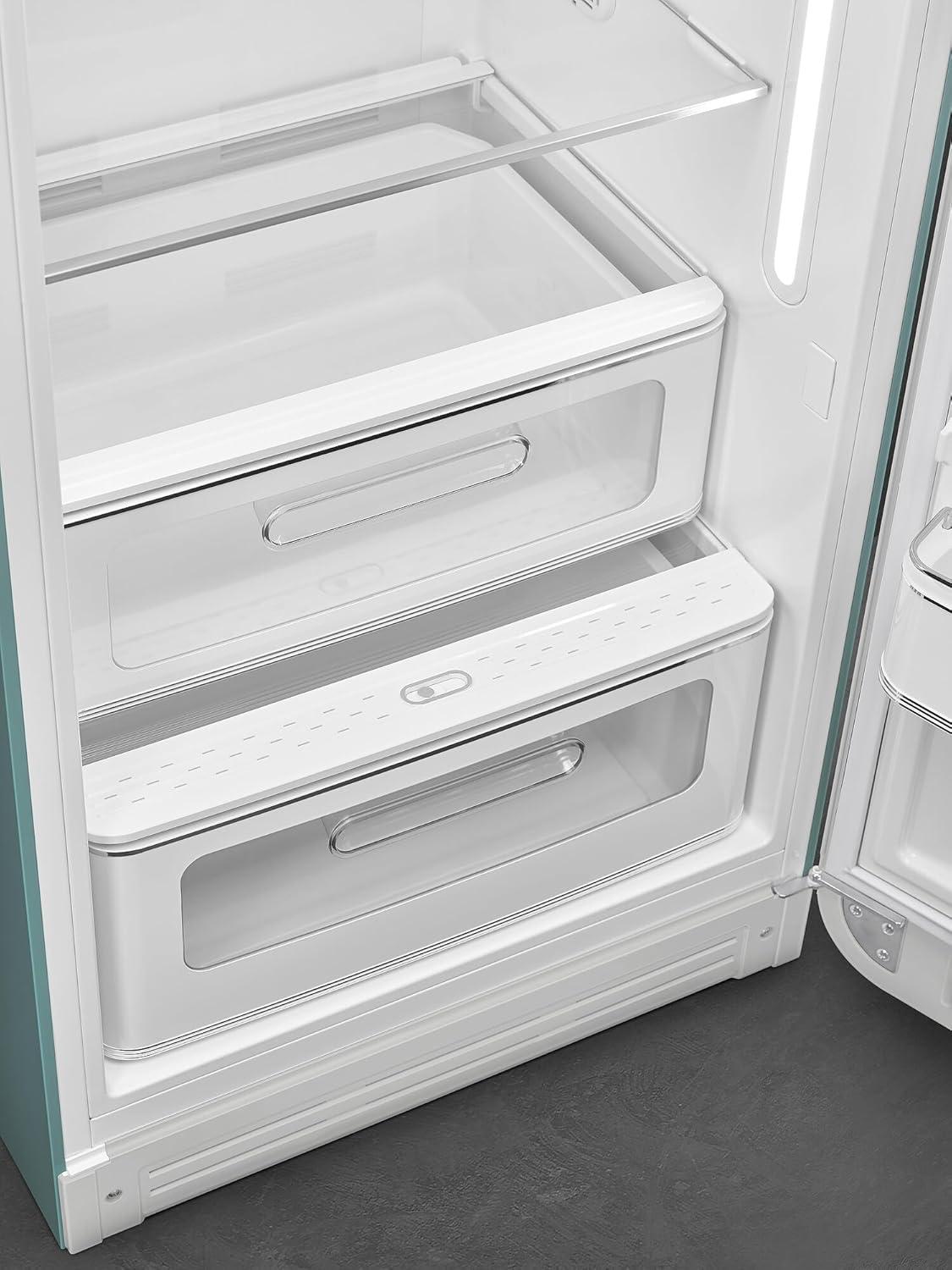imageSMEG Retro Style FAB28 50s Style Refrigerator Right Hinge Matte Jade 993 Cu Ft Made in Italy