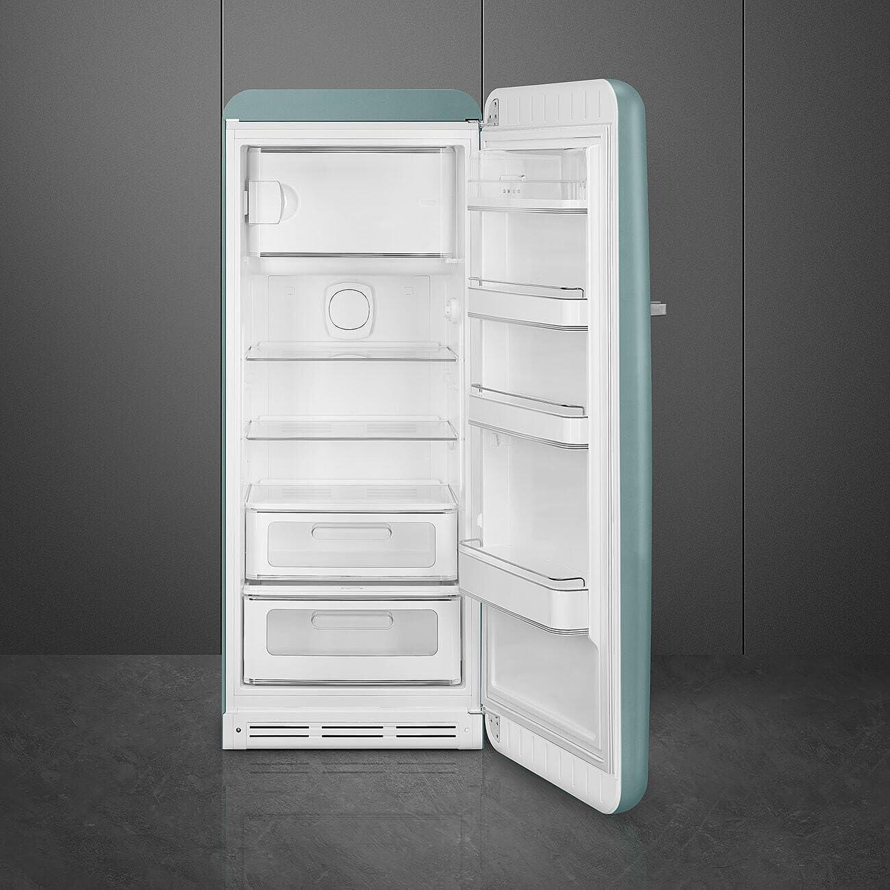 imageSMEG Retro Style FAB28 50s Style Refrigerator Right Hinge Matte Jade 993 Cu Ft Made in Italy