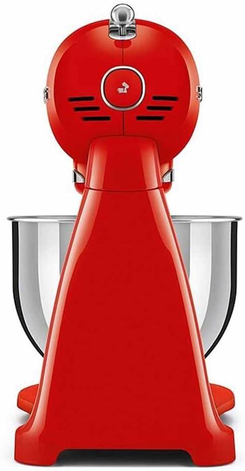 imageSMEG SMF03 Stand Mixer 5 Qt TiltHead Mixer with Stainless Steel Bowl 10 Speeds Retro 50s Vintage Style GrayRed