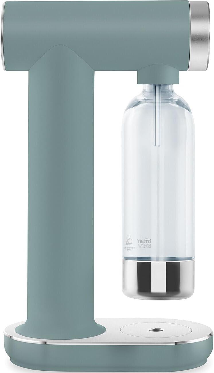 imageSMEG Soda Maker Sparkling Water Machine for Kitchen Counter Collezione Includes 1L Bottle Compatible with Standard 60L CO Cylinders Matte JadeMatte Jade