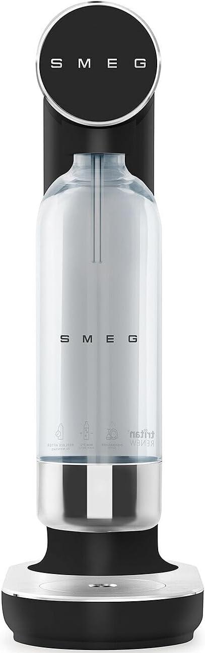 imageSMEG Soda Maker Sparkling Water Machine for Kitchen Counter Collezione Includes 1L Bottle Compatible with Standard 60L CO Cylinders Matte JadeMatte Black