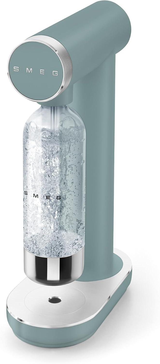 imageSMEG Soda Maker Sparkling Water Machine for Kitchen Counter Collezione Includes 1L Bottle Compatible with Standard 60L CO Cylinders Matte JadeMatte Jade