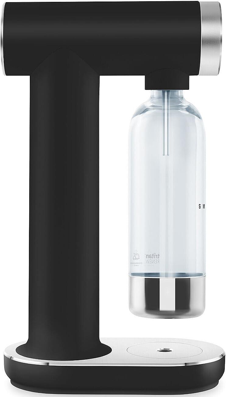 imageSMEG Soda Maker Sparkling Water Machine for Kitchen Counter Collezione Includes 1L Bottle Compatible with Standard 60L CO Cylinders Matte JadeMatte Black