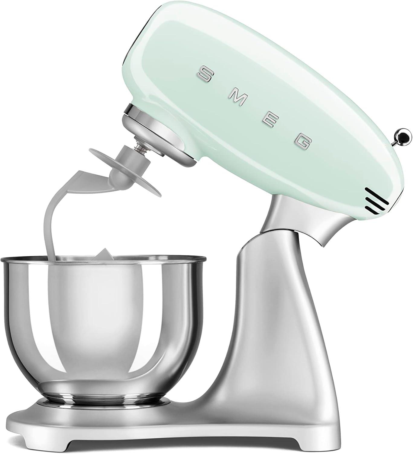 imageSMEG Stand Mixer and Pasta RollerCutter Set BlackPastel Green
