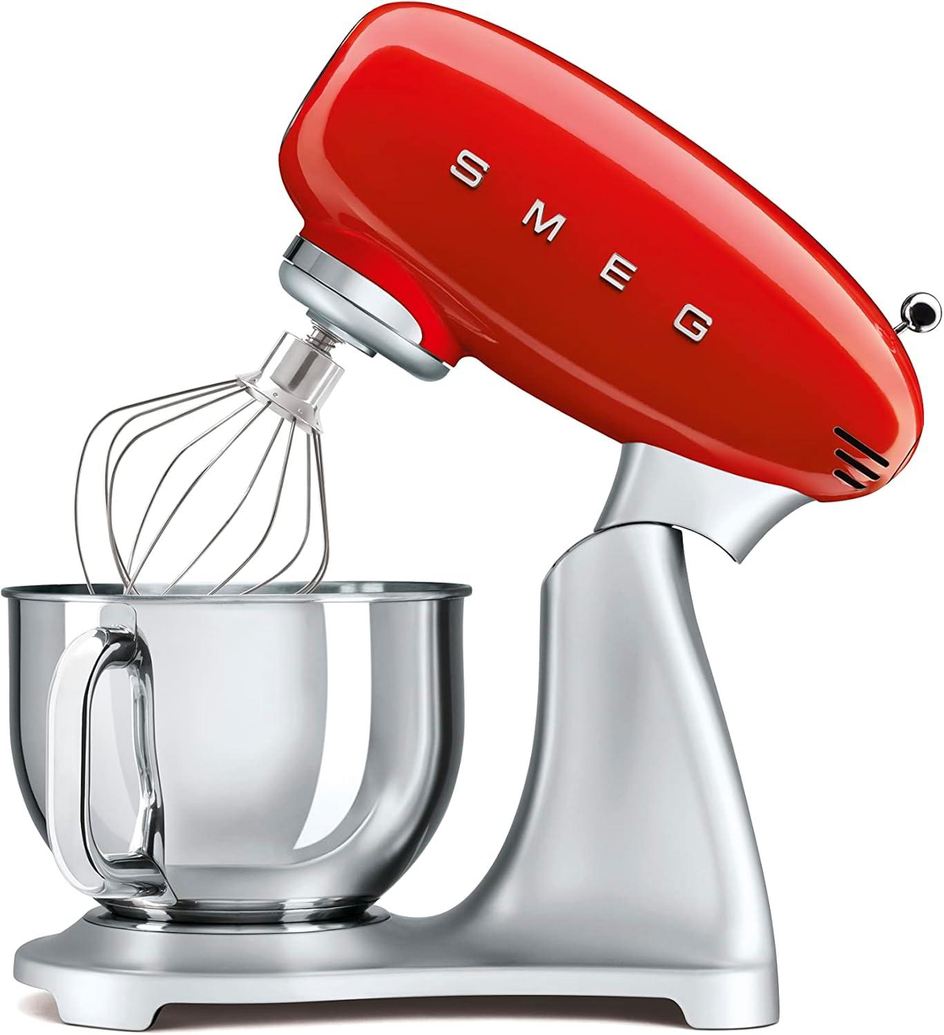 imageSMEG Stand Mixer and Pasta RollerCutter Set CreamRed