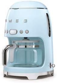 imageSmeg 50s Retro Style Aesthetic Drip Coffee Machine with 10 Cup Glass Carafe Auto Start Feature Keep Warm Plate and Two Coffee Strength Settings Pastel GreenPastel Blue