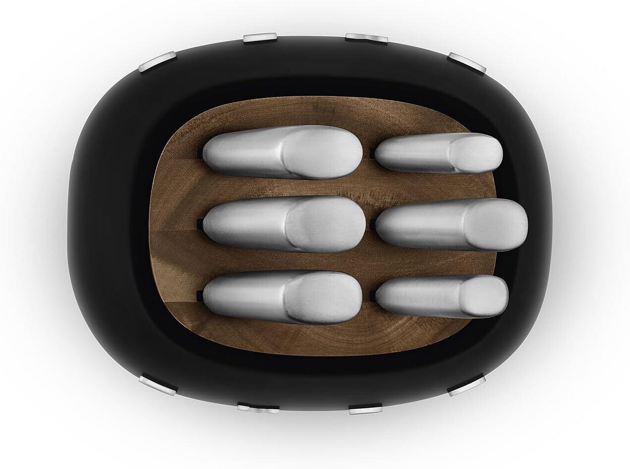 imageSmeg Black Stainless Steel Knife Block SetBlack