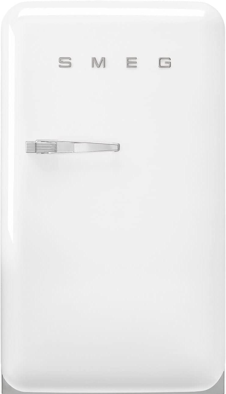 imageSmeg FAB10 50s Retro Style Aesthetic Refrigerator with 448 Cu Total Capacity 2 Glass Shelves LED Internal Light 22Inches Black Right Hand Hinge Made In ItalyWhite
