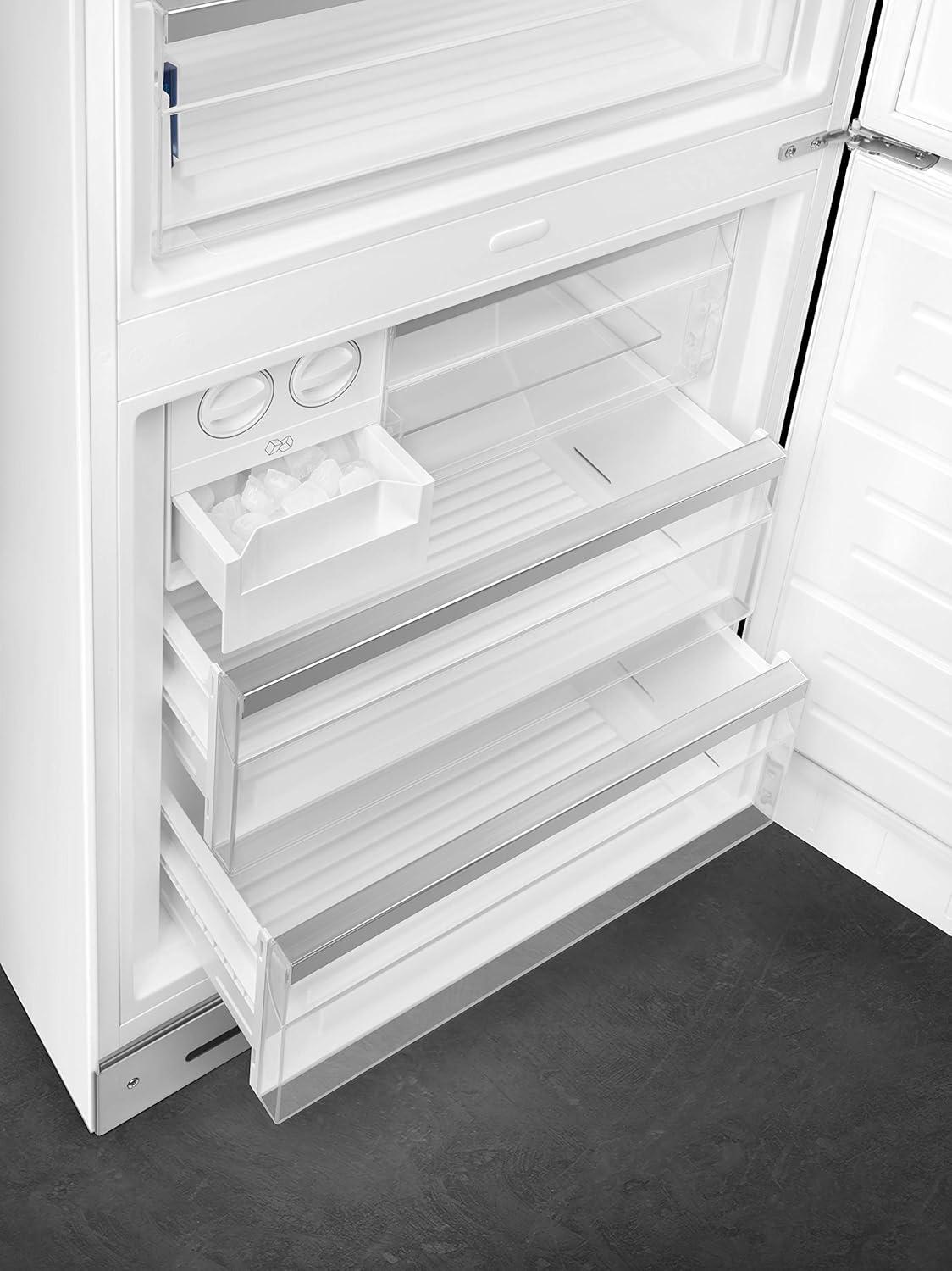 imageSmeg FAB28 50s Retro Style Aesthetic Top Freezer Refrigerator with 993 Cu Total Capacity Multiflow Cooling System Adjustable Glass Shelves 24Inches Pastel Blue Right Hand Hinge Made In ItalyYellow