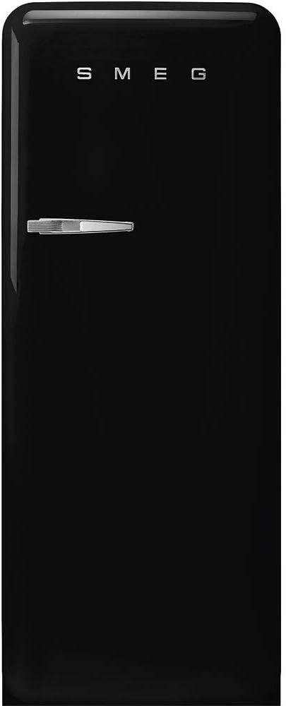 imageSmeg FAB28 50s Retro Style Aesthetic Top Freezer Refrigerator with 993 Cu Total Capacity Multiflow Cooling System Adjustable Glass Shelves 24Inches Pastel Blue Right Hand Hinge Made In ItalyBlack