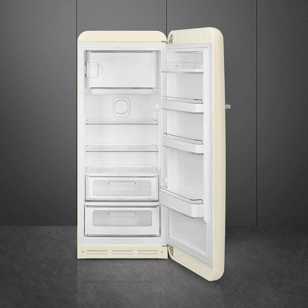 imageSmeg FAB28 50s Retro Style Aesthetic Top Freezer Refrigerator with 993 Cu Total Capacity Multiflow Cooling System Adjustable Glass Shelves 24Inches Pastel Blue Right Hand Hinge Made In ItalyPastel Blue