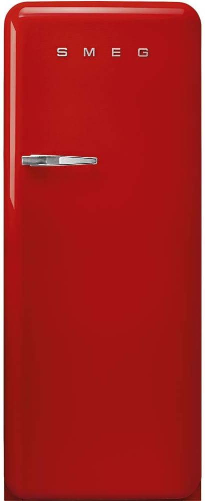 imageSmeg FAB28 50s Retro Style Aesthetic Top Freezer Refrigerator with 993 Cu Total Capacity Multiflow Cooling System Adjustable Glass Shelves 24Inches Pastel Blue Right Hand Hinge Made In ItalyRed