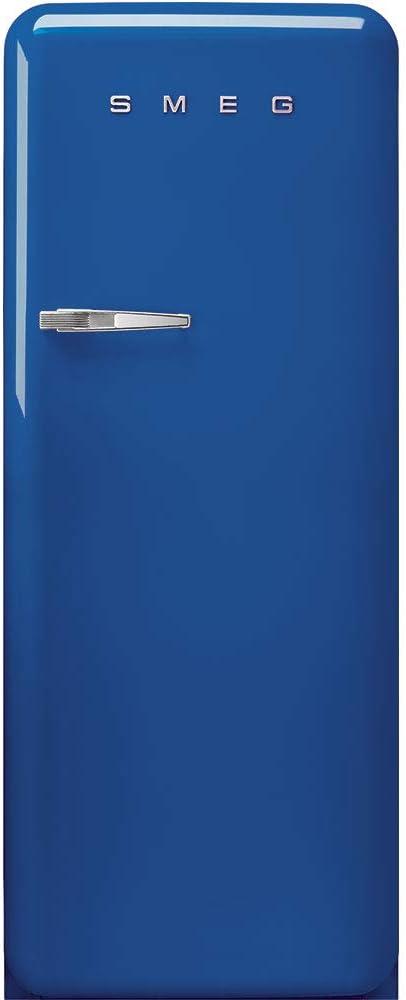 imageSmeg FAB28 50s Retro Style Aesthetic Top Freezer Refrigerator with 993 Cu Total Capacity Multiflow Cooling System Adjustable Glass Shelves 24Inches Pastel Blue Right Hand Hinge Made In ItalyBlue