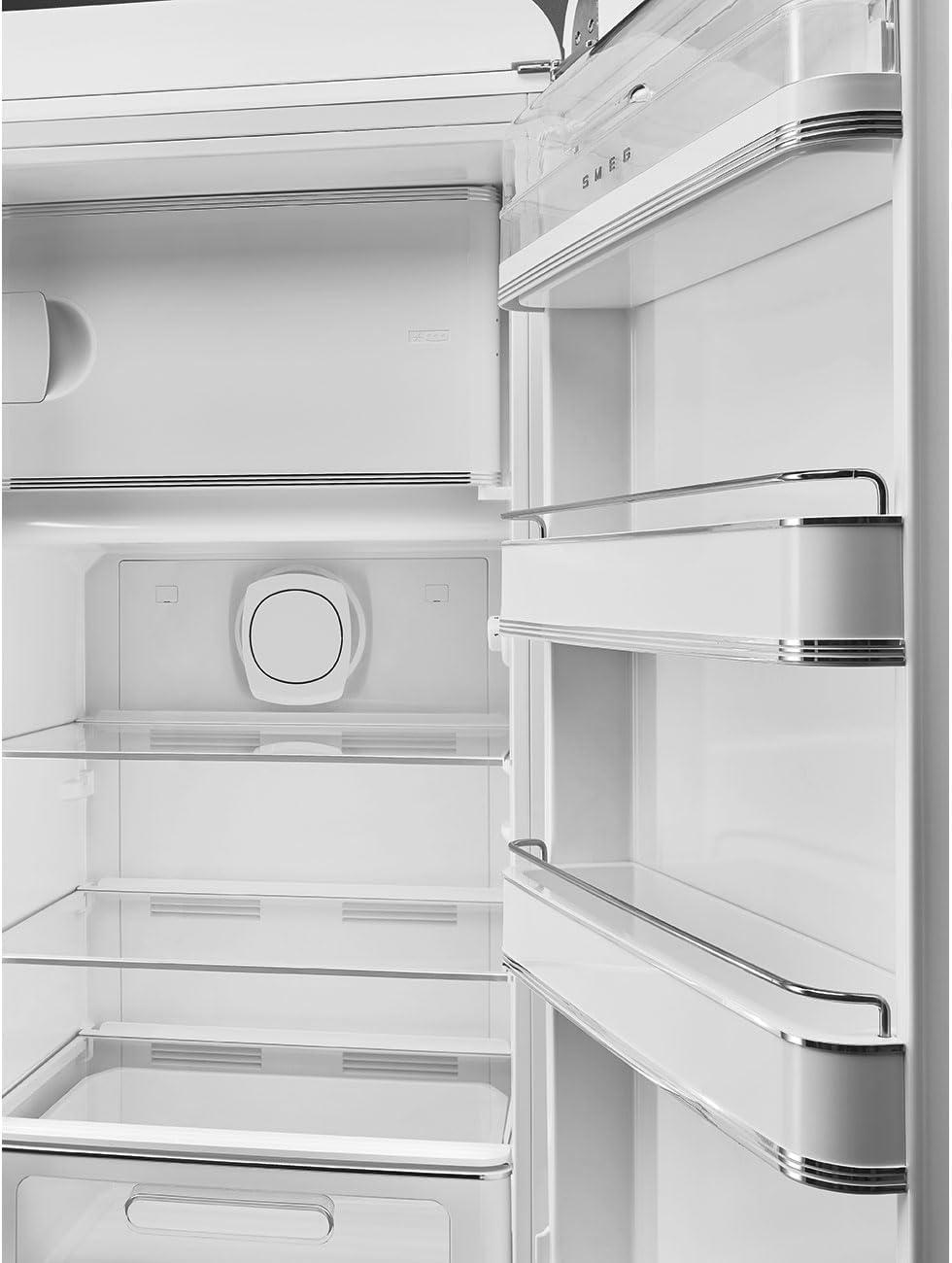 imageSmeg FAB28 50s Retro Style Top Freezer Refrigerator with 993 Cu Total Capacity Multiflow Cooling System Adjustable Glass Shelves 24Inches Italian Flag Right Hand Hinge FAB28URDIT3 Made In Italy