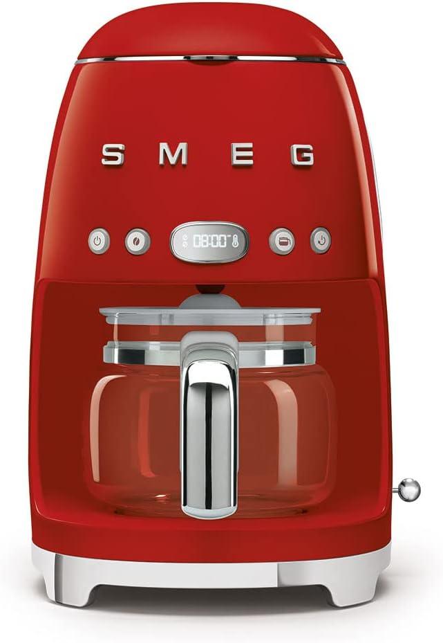 imageSmeg Retro Drip Coffee Machine and 2Slice Toaster Bundle BlackRed