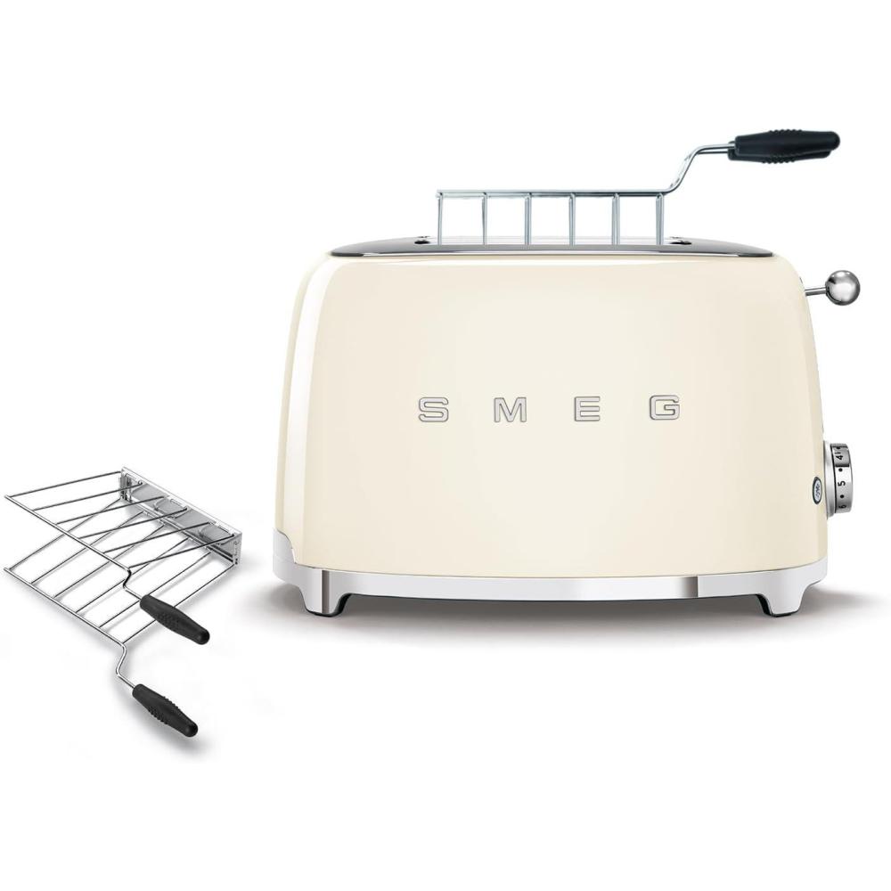 imageSMEG 2 Slice Toaster and Sandwich Rack Combo Pastel BlueCream