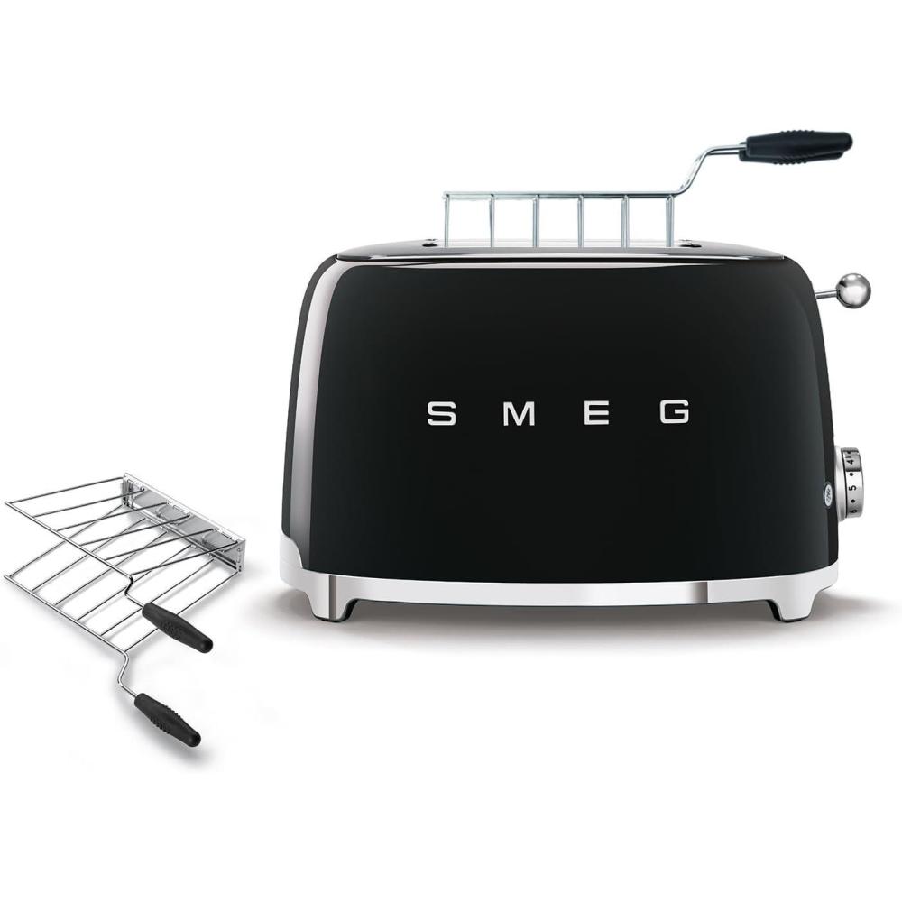 imageSMEG 2 Slice Toaster with Sandwich Racks BlackBlack