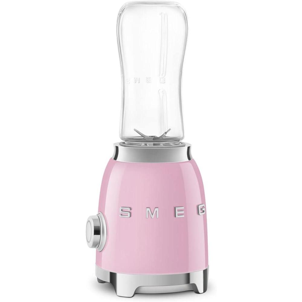 imageSMEG 50s Retro Style Personal Blender with Backlit Knob and Two BPA 600 ML Free bottles PBF01WHUSPink