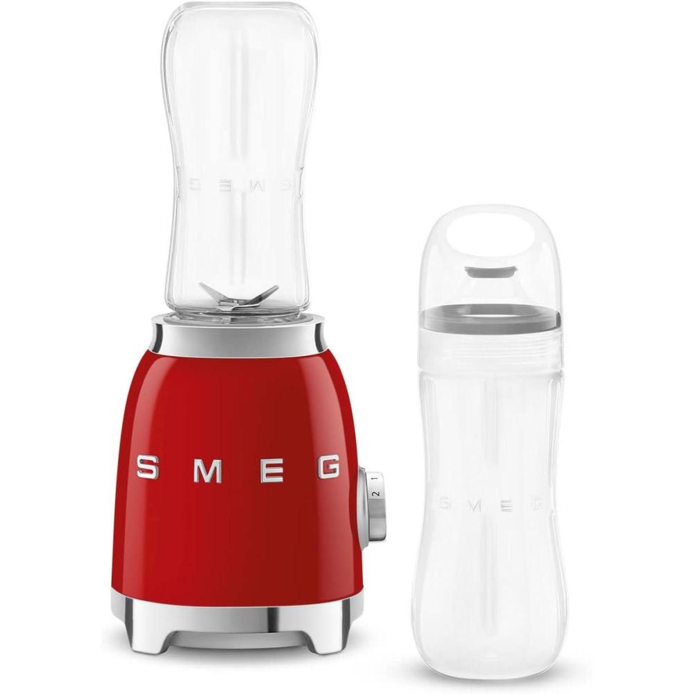 imageSMEG 50s Retro Style Personal Blender with Backlit Knob and Two BPA 600 ML Free bottles PBF01WHUSred