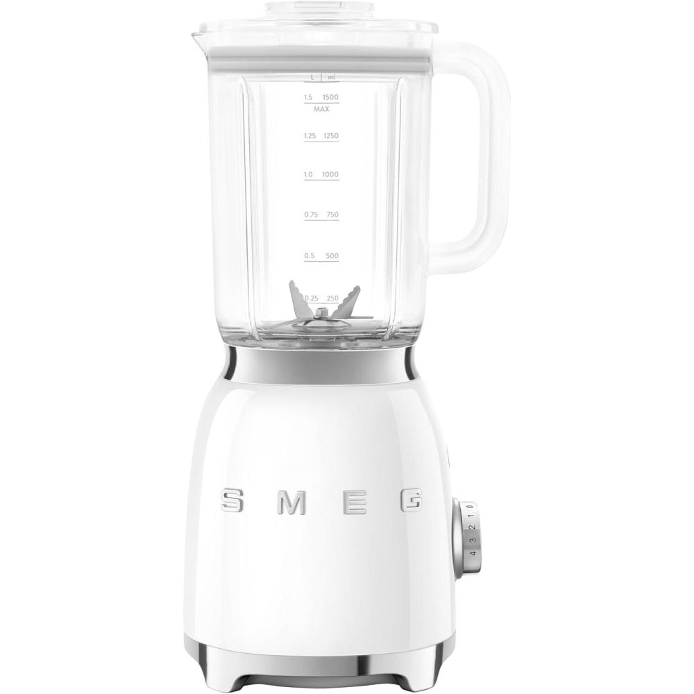 imageSMEG BLF03 Retro Style Blender 600W Countertop Blender with 48 oz BPAFree Jug 3 Speeds Pulse Ice Crush ampamp Smoothie Functions 50sInspired DesignBlackWhite