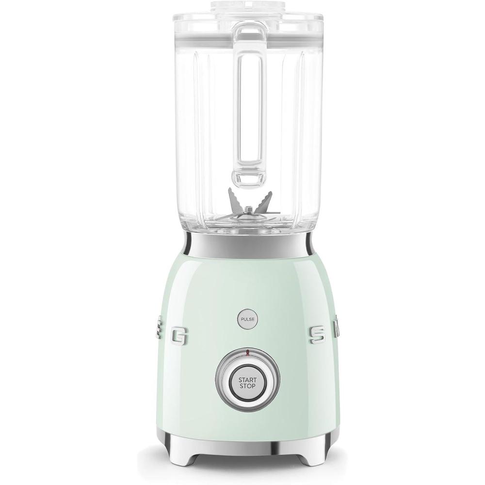 imageSMEG BLF03 Retro Style Blender 600W Countertop Blender with 48 oz BPAFree Jug 3 Speeds Pulse Ice Crush ampamp Smoothie Functions 50sInspired DesignBlackPastel Green