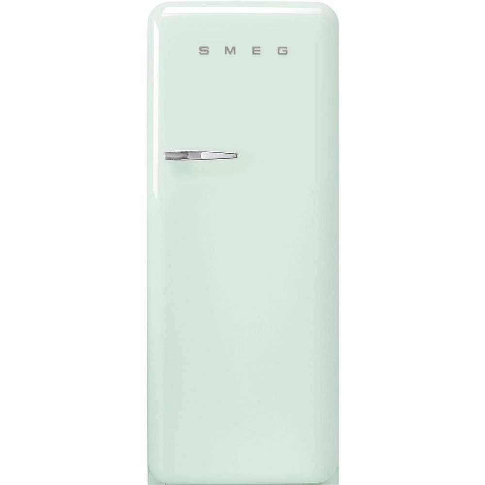 imageSMEG FAB28 50s Retro Style Aesthetic Top Freezer Refrigerator with 993 Cu Total Capacity Multiflow Cooling System Adjustable Glass Shelves 24Inches Pastel Green Right Hand Hinge Made In Italy