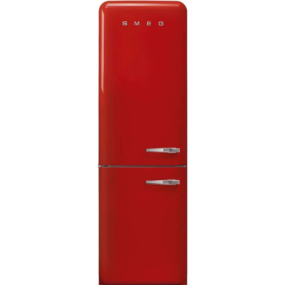 imageSMEG FAB32 Retro Refrigerator 50s Style Fridge with Bottom Freezer NoFrost LED Display ampamp Lighting LifePlus Zone MultiAirflow 122 cu ft Cream Made in ItalyRed