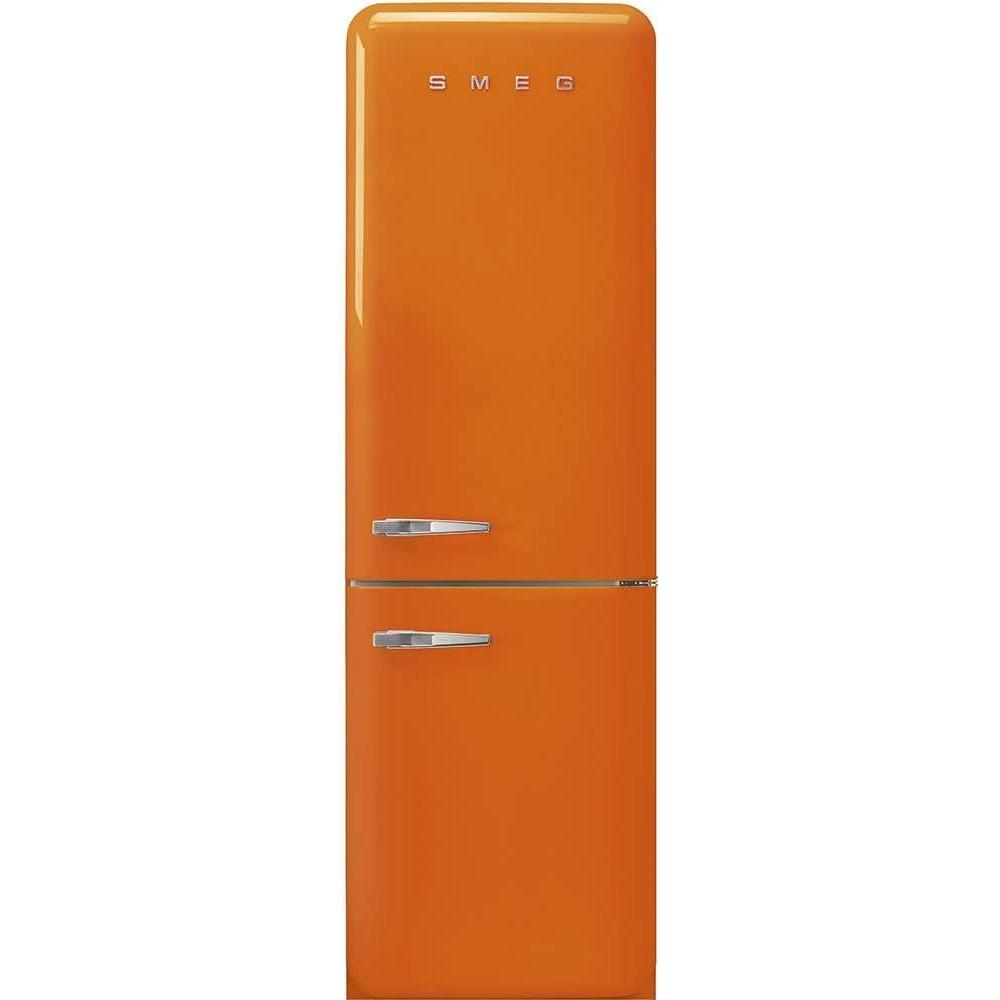 imageSMEG FAB32 Retro Refrigerator  50s Style Fridge with Bottom Freezer NoFrost LED Display ampamp Lighting LifePlus Zone MultiAirflow  122 cu ft  Cream  Made in ItalyOrange